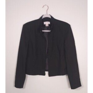 Calvin Klein Women's Size 12 Black Wool Moto Jacket Alternative Baddie Work